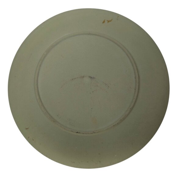 Vtg Wedgewood Jasperware William Shakespeare Plate Green Embossed Relief 8" - Picture 3 of 8